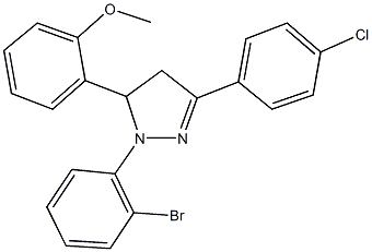 1-(2-bromophenyl)-3-(4-chlorophenyl)-5-(2-methoxyphenyl)-4,5-dihydro-1H-pyrazole 结构式