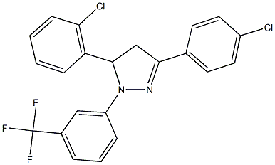 5-(2-chlorophenyl)-3-(4-chlorophenyl)-1-[3-(trifluoromethyl)phenyl]-4,5-dihydro-1H-pyrazole 结构式