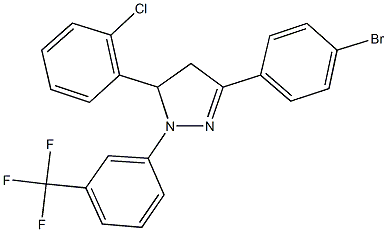 3-(4-bromophenyl)-5-(2-chlorophenyl)-1-[3-(trifluoromethyl)phenyl]-4,5-dihydro-1H-pyrazole 结构式