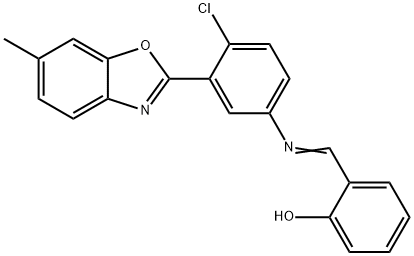 2-({[4-chloro-3-(6-methyl-1,3-benzoxazol-2-yl)phenyl]imino}methyl)phenol 结构式