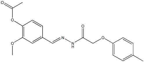 2-methoxy-4-{2-[(4-methylphenoxy)acetyl]carbohydrazonoyl}phenyl acetate 结构式