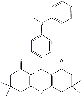 3,3,6,6-tetramethyl-9-[4-(methylanilino)phenyl]-3,4,5,6,7,9-hexahydro-1H-xanthene-1,8(2H)-dione 结构式