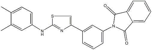 2-{3-[2-(3,4-dimethylanilino)-1,3-thiazol-4-yl]phenyl}-1H-isoindole-1,3(2H)-dione 结构式