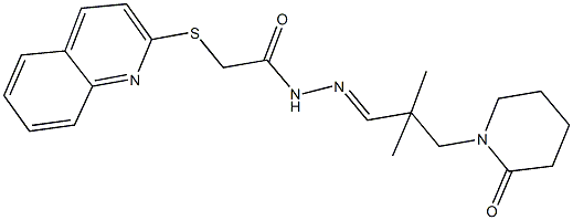 N'-[2,2-dimethyl-3-(2-oxo-1-piperidinyl)propylidene]-2-(2-quinolinylsulfanyl)acetohydrazide 结构式