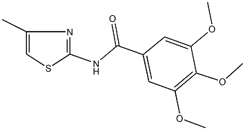 3,4,5-trimethoxy-N-(4-methyl-1,3-thiazol-2-yl)benzamide 结构式