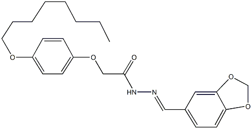 N'-(1,3-benzodioxol-5-ylmethylene)-2-[4-(octyloxy)phenoxy]acetohydrazide 结构式