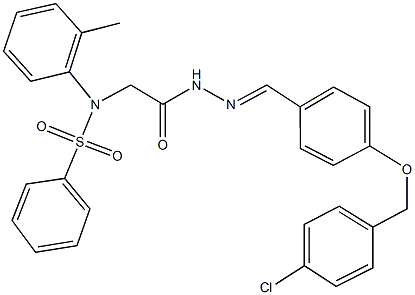 N-[2-(2-{4-[(4-chlorobenzyl)oxy]benzylidene}hydrazino)-2-oxoethyl]-N-(2-methylphenyl)benzenesulfonamide 结构式