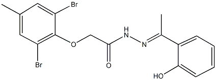 2-(2,6-dibromo-4-methylphenoxy)-N'-[1-(2-hydroxyphenyl)ethylidene]acetohydrazide 结构式