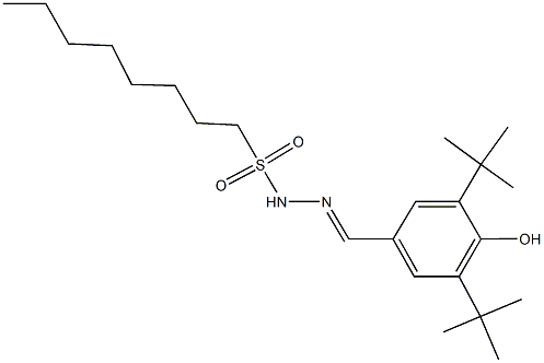 N'-(3,5-ditert-butyl-4-hydroxybenzylidene)-1-octanesulfonohydrazide 结构式