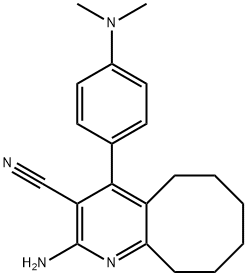 2-amino-4-[4-(dimethylamino)phenyl]-5,6,7,8,9,10-hexahydrocycloocta[b]pyridine-3-carbonitrile 结构式