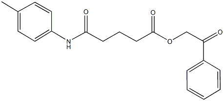 2-oxo-2-phenylethyl 5-oxo-5-(4-toluidino)pentanoate 结构式