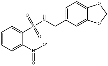 N-(1,3-benzodioxol-5-ylmethyl)-2-nitrobenzenesulfonamide 结构式