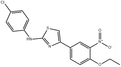 2-(4-chloroanilino)-4-{4-ethoxy-3-nitrophenyl}-1,3-thiazole 结构式