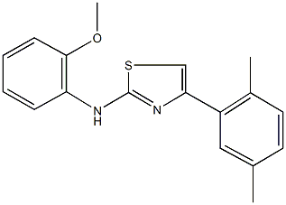 N-[4-(2,5-dimethylphenyl)-1,3-thiazol-2-yl]-N-(2-methoxyphenyl)amine 结构式