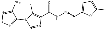 1-(4-amino-1,2,5-oxadiazol-3-yl)-5-methyl-N'-[(5-methyl-2-furyl)methylene]-1H-1,2,3-triazole-4-carbohydrazide 结构式