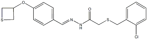 2-[(2-chlorobenzyl)sulfanyl]-N'-[4-(3-thietanyloxy)benzylidene]acetohydrazide 结构式