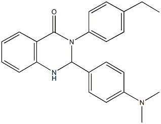 2-[4-(dimethylamino)phenyl]-3-(4-ethylphenyl)-2,3-dihydro-4(1H)-quinazolinone 结构式