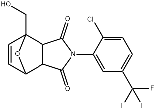 4-[2-chloro-5-(trifluoromethyl)phenyl]-1-(hydroxymethyl)-10-oxa-4-azatricyclo[5.2.1.0~2,6~]dec-8-ene-3,5-dione 结构式