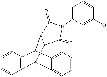 17-(3-chloro-2-methylphenyl)-1-methyl-17-azapentacyclo[6.6.5.0~2,7~.0~9,14~.0~15,19~]nonadeca-2,4,6,9,11,13-hexaene-16,18-dione 结构式
