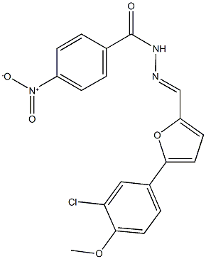 N'-{[5-(3-chloro-4-methoxyphenyl)-2-furyl]methylene}-4-nitrobenzohydrazide 结构式