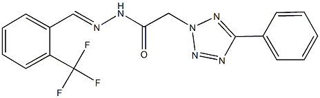 2-(5-phenyl-2H-tetraazol-2-yl)-N'-[2-(trifluoromethyl)benzylidene]acetohydrazide 结构式