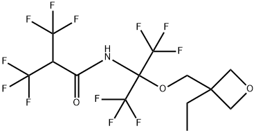 N-[1-[(3-ethyl-3-oxetanyl)methoxy]-2,2,2-trifluoro-1-(trifluoromethyl)ethyl]-3,3,3-trifluoro-2-(trifluoromethyl)propanamide 结构式