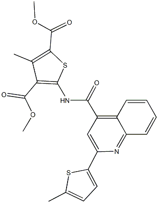 dimethyl 3-methyl-5-({[2-(5-methyl-2-thienyl)-4-quinolinyl]carbonyl}amino)-2,4-thiophenedicarboxylate 结构式