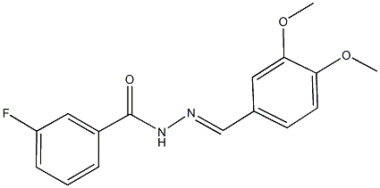 N'-(3,4-dimethoxybenzylidene)-3-fluorobenzohydrazide 结构式