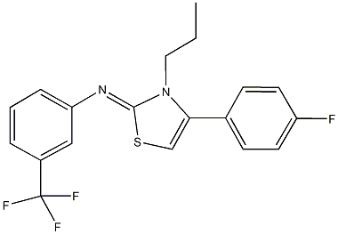 N-(4-(4-fluorophenyl)-3-propyl-1,3-thiazol-2(3H)-ylidene)-N-[3-(trifluoromethyl)phenyl]amine 结构式