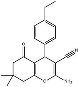 2-amino-4-(4-ethylphenyl)-7,7-dimethyl-5-oxo-5,6,7,8-tetrahydro-4H-chromene-3-carbonitrile 结构式