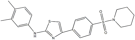 N-(3,4-dimethylphenyl)-4-[4-(1-piperidinylsulfonyl)phenyl]-1,3-thiazol-2-amine 结构式