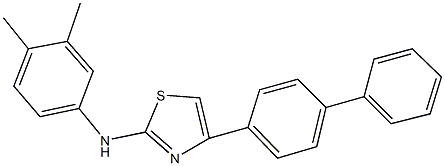 N-(4-[1,1'-biphenyl]-4-yl-1,3-thiazol-2-yl)-N-(3,4-dimethylphenyl)amine 结构式