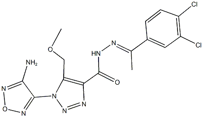 1-(4-amino-1,2,5-oxadiazol-3-yl)-N'-[1-(3,4-dichlorophenyl)ethylidene]-5-(methoxymethyl)-1H-1,2,3-triazole-4-carbohydrazide 结构式