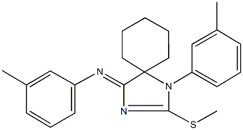 N-(3-methylphenyl)-N-[1-(3-methylphenyl)-2-(methylsulfanyl)-1,3-diazaspiro[4.5]dec-2-en-4-ylidene]amine 结构式