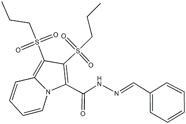 N'-benzylidene-1,2-bis(propylsulfonyl)-3-indolizinecarbohydrazide 结构式