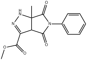 methyl 6a-methyl-4,6-dioxo-5-phenyl-1,3a,4,5,6,6a-hexahydropyrrolo[3,4-c]pyrazole-3-carboxylate 结构式
