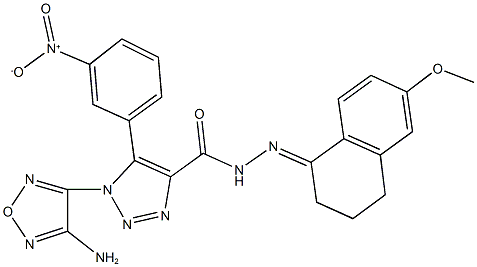 1-(4-amino-1,2,5-oxadiazol-3-yl)-5-{3-nitrophenyl}-N'-(6-methoxy-3,4-dihydro-1(2H)-naphthalenylidene)-1H-1,2,3-triazole-4-carbohydrazide 结构式