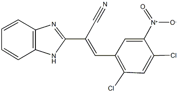 2-(1H-benzimidazol-2-yl)-3-{2,4-dichloro-5-nitrophenyl}acrylonitrile 结构式