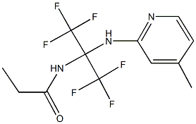 N-[2,2,2-trifluoro-1-[(4-methyl-2-pyridinyl)amino]-1-(trifluoromethyl)ethyl]propanamide 结构式