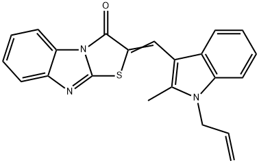 2-[(1-allyl-2-methyl-1H-indol-3-yl)methylene][1,3]thiazolo[3,2-a]benzimidazol-3(2H)-one 结构式