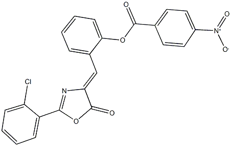 2-[(2-(2-chlorophenyl)-5-oxo-1,3-oxazol-4(5H)-ylidene)methyl]phenyl 4-nitrobenzoate 结构式