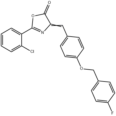 2-(2-chlorophenyl)-4-{4-[(4-fluorobenzyl)oxy]benzylidene}-1,3-oxazol-5(4H)-one 结构式