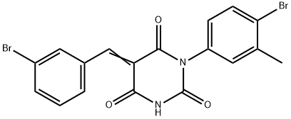 5-(3-bromobenzylidene)-1-(4-bromo-3-methylphenyl)-2,4,6(1H,3H,5H)-pyrimidinetrione 结构式