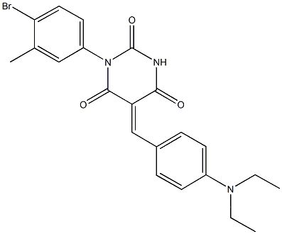 1-(4-bromo-3-methylphenyl)-5-[4-(diethylamino)benzylidene]-2,4,6(1H,3H,5H)-pyrimidinetrione 结构式