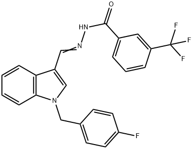 N'-{[1-(4-fluorobenzyl)-1H-indol-3-yl]methylene}-3-(trifluoromethyl)benzohydrazide 结构式