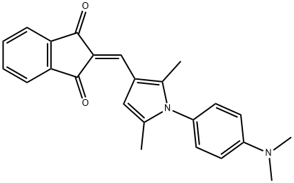 2-({1-[4-(dimethylamino)phenyl]-2,5-dimethyl-1H-pyrrol-3-yl}methylene)-1H-indene-1,3(2H)-dione 结构式