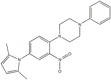 1-{4-(2,5-dimethyl-1H-pyrrol-1-yl)-2-nitrophenyl}-4-phenylpiperazine 结构式