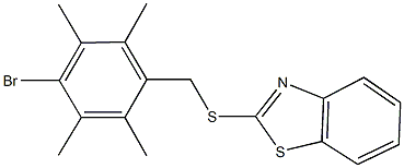 2-[(4-bromo-2,3,5,6-tetramethylbenzyl)sulfanyl]-1,3-benzothiazole 结构式