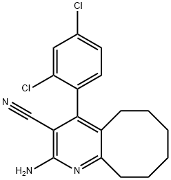 2-amino-4-(2,4-dichlorophenyl)-5,6,7,8,9,10-hexahydrocycloocta[b]pyridine-3-carbonitrile 结构式