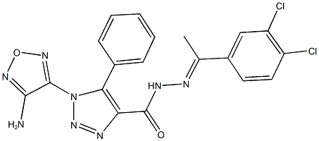 1-(4-amino-1,2,5-oxadiazol-3-yl)-N'-[1-(3,4-dichlorophenyl)ethylidene]-5-phenyl-1H-1,2,3-triazole-4-carbohydrazide 结构式